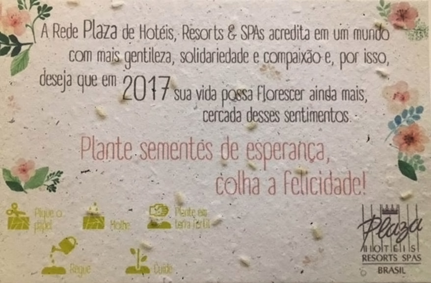 Cartão de Final de Ano com sementes de flores